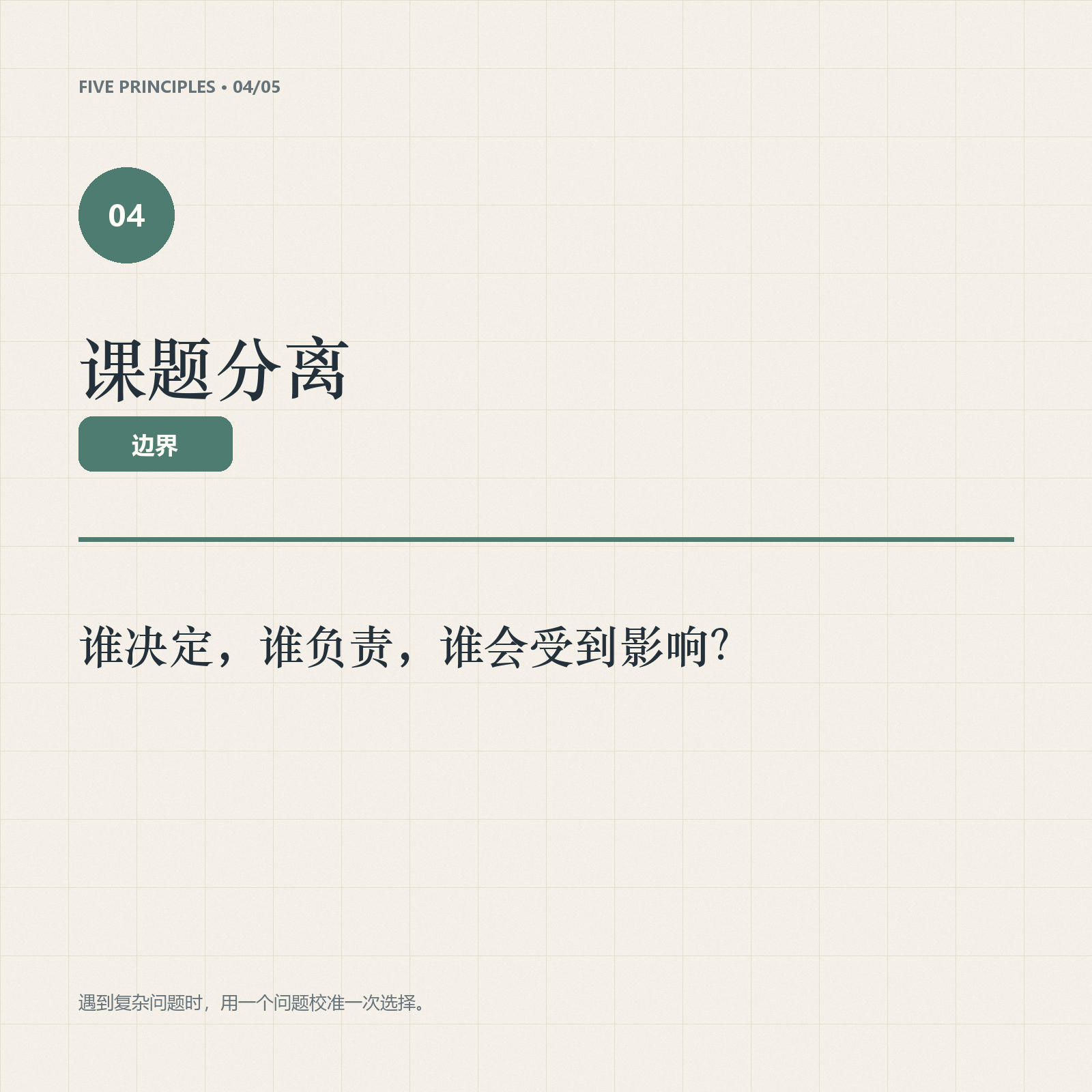 课题分离原则卡：谁决定，谁负责，谁会受到影响