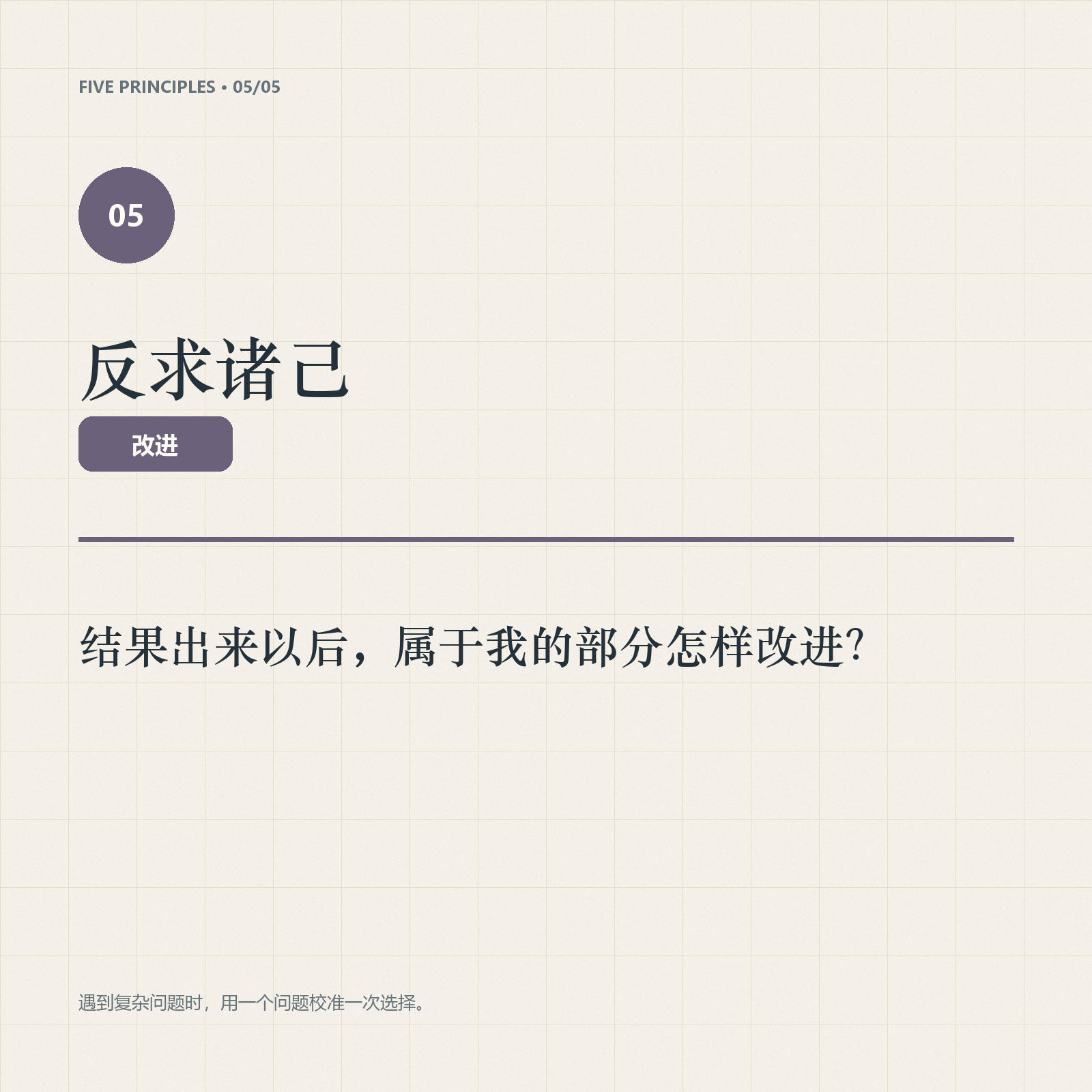 反求诸己原则卡：结果出来以后，属于我的部分怎样改进
